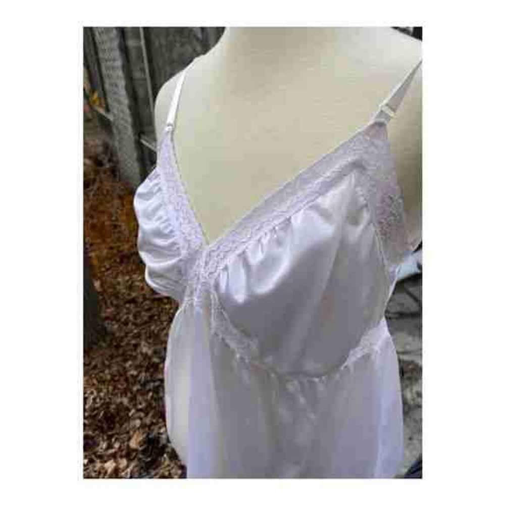 Vintage 70s Maternity Camisole Tank Top White Nyl… - image 7