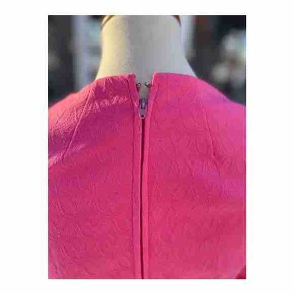 Vintage 70s Maxi Dress Hot Pink Sheer Floral Neon… - image 4