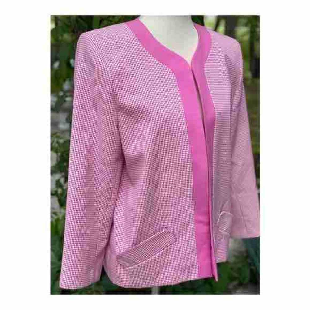 Vintage 80s Blazer D’Allairds Gingham Pink - image 2