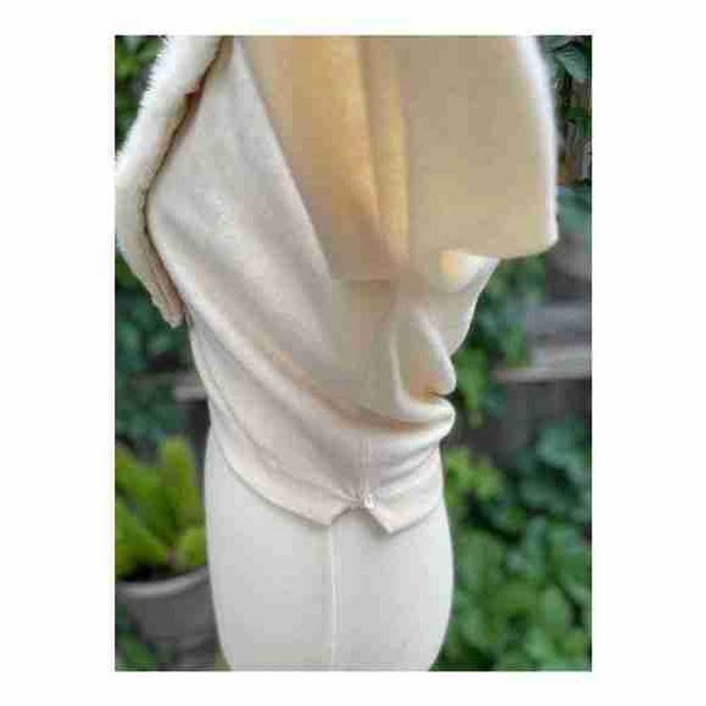 True Vintage Cashmere Cardigan Mink Collar Neutral - image 11