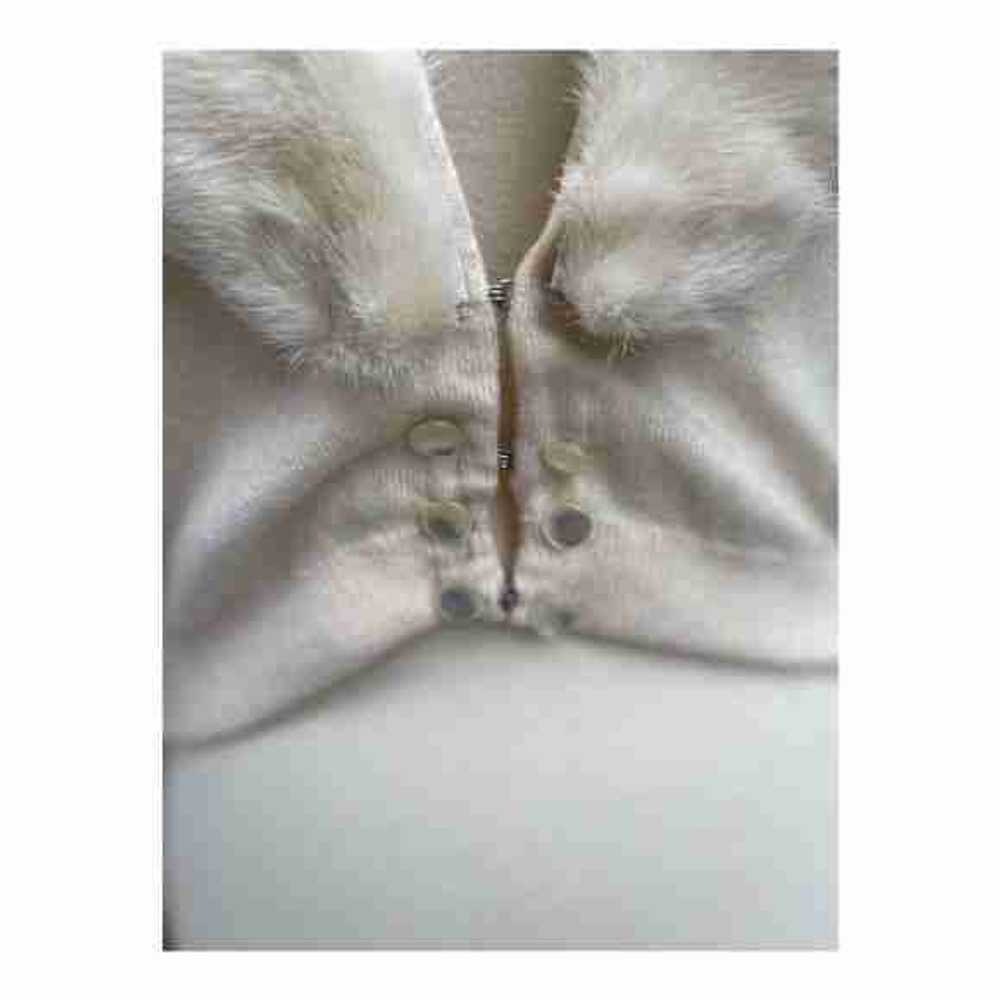 True Vintage Cashmere Cardigan Mink Collar Neutral - image 9