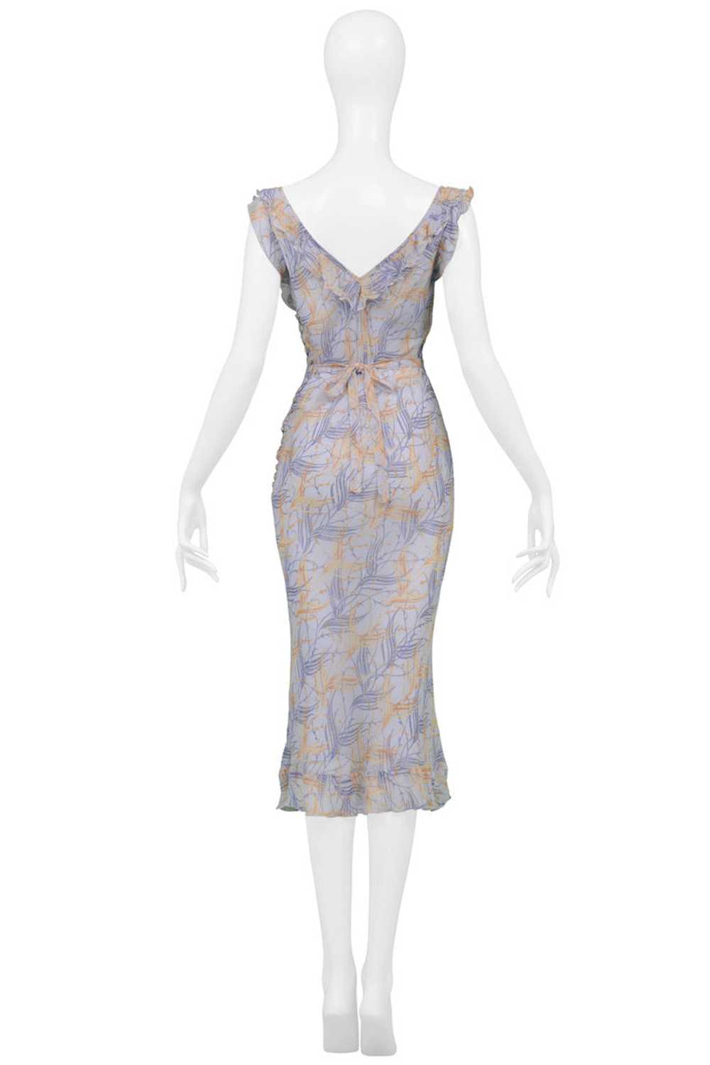 CHLOE BLUE CHIFFON DAY DRESS WITH RUFFLES - image 7