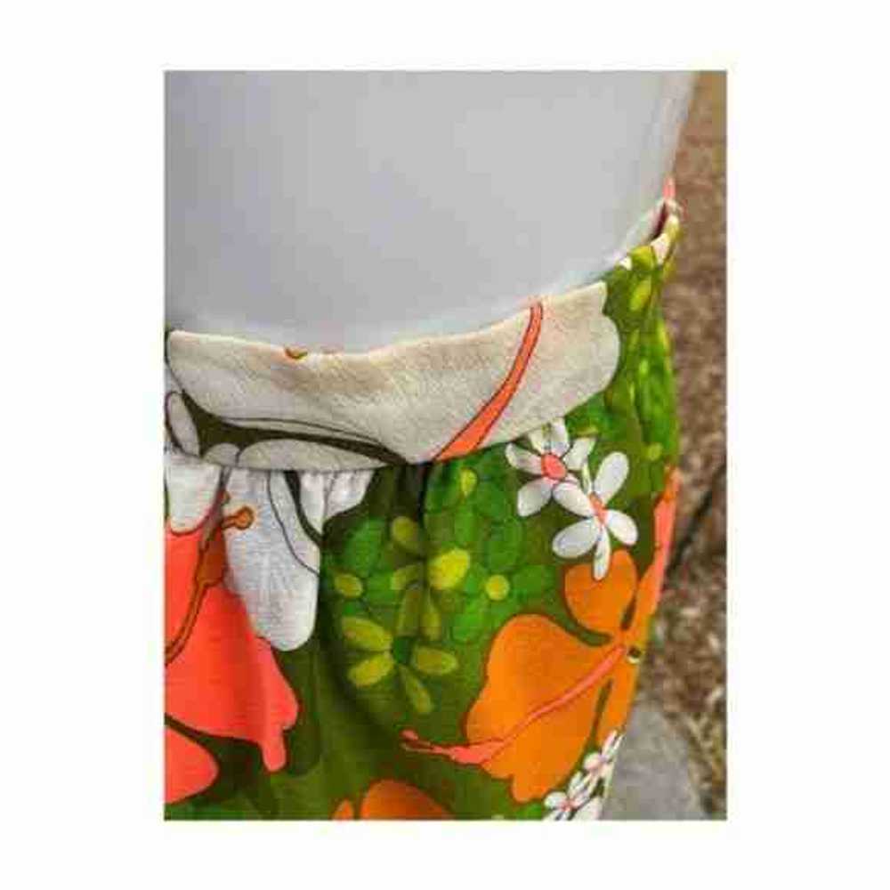 Vintage 60s Midi Skirt Floral Flower Power Groovy… - image 11