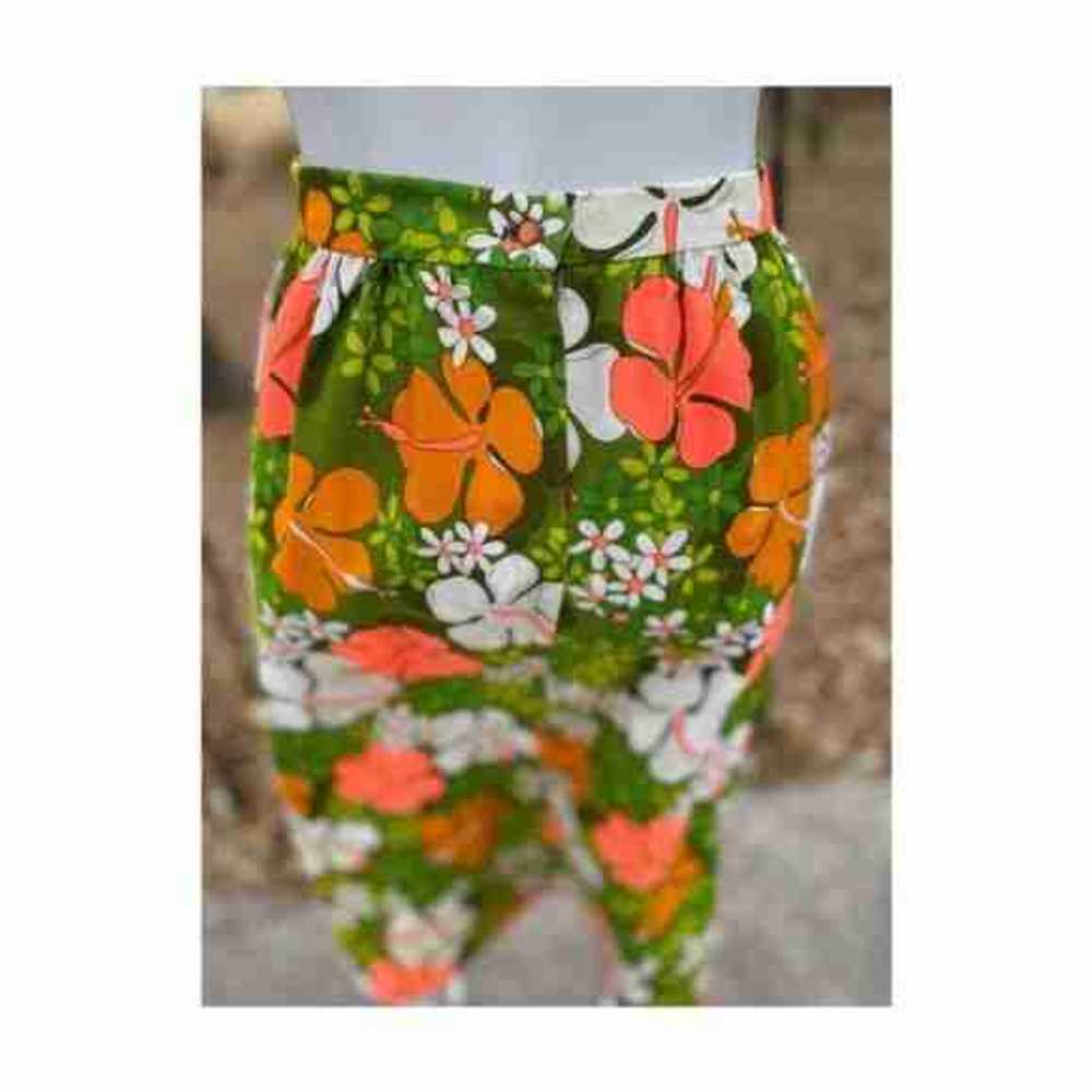 Vintage 60s Midi Skirt Floral Flower Power Groovy… - image 5