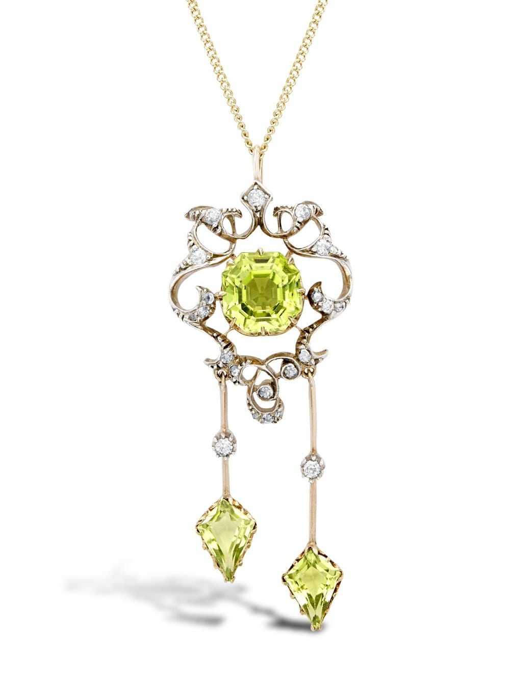 Pragnell Vintage 1900s 18kt yellow gold peridot a… - image 2