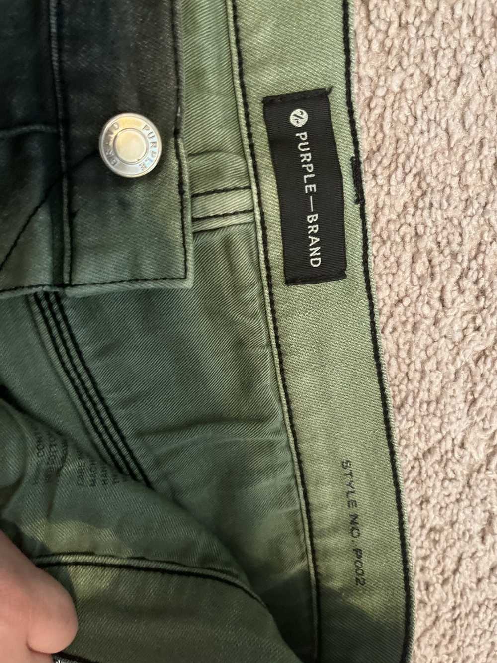 Purple Army Green/Gray Destressed Denim - image 4