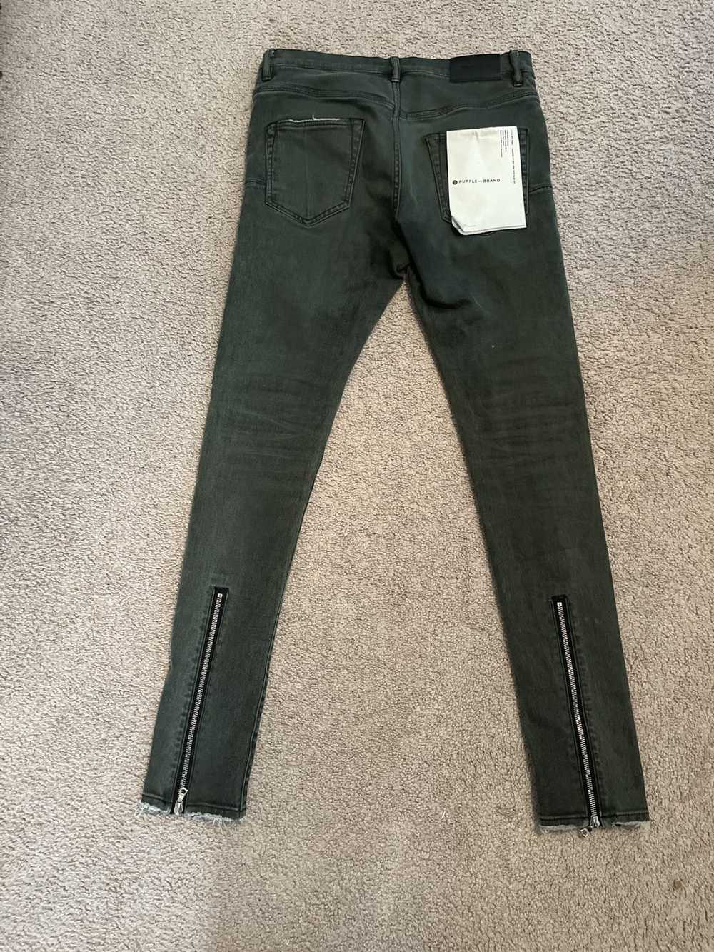 Purple Army Green/Gray Destressed Denim - image 6