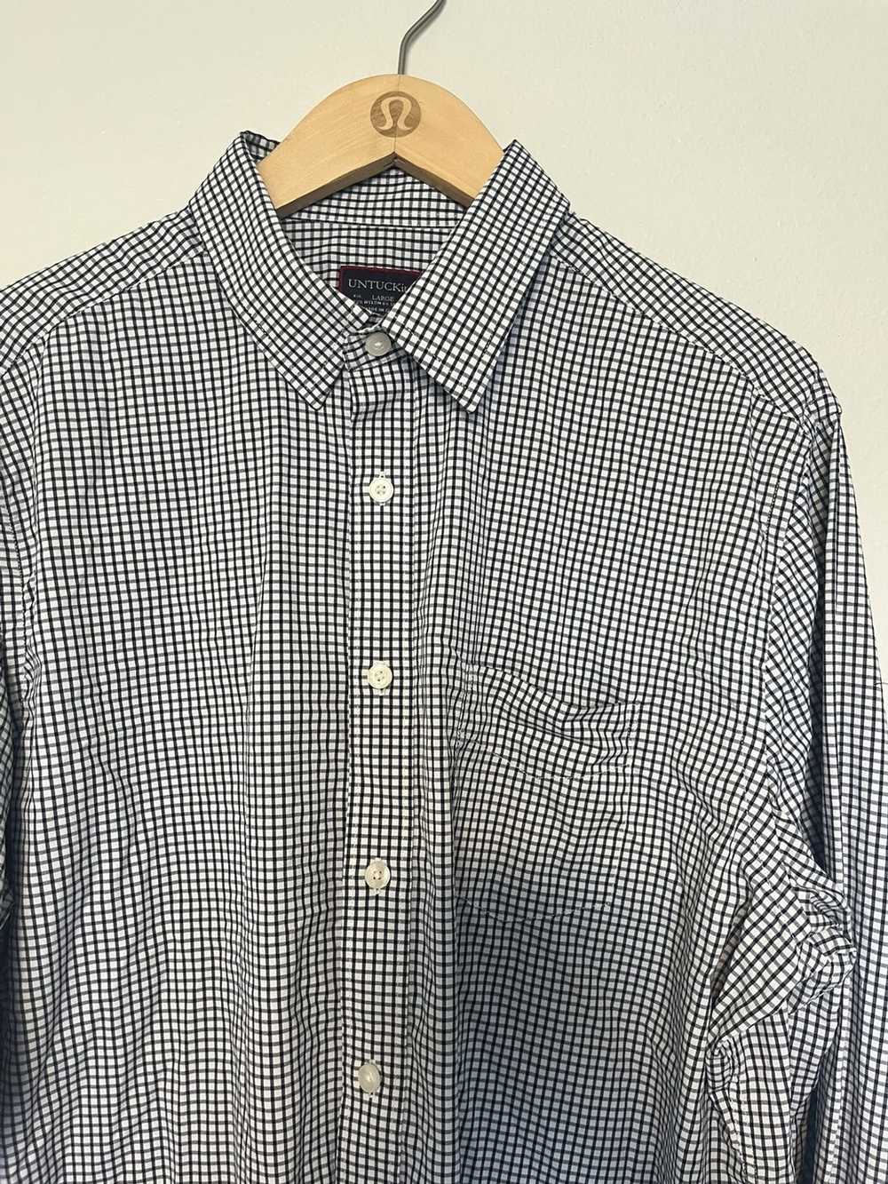 UNTUCKit Untuckit Men’s Black Check Long Sleeve S… - image 3