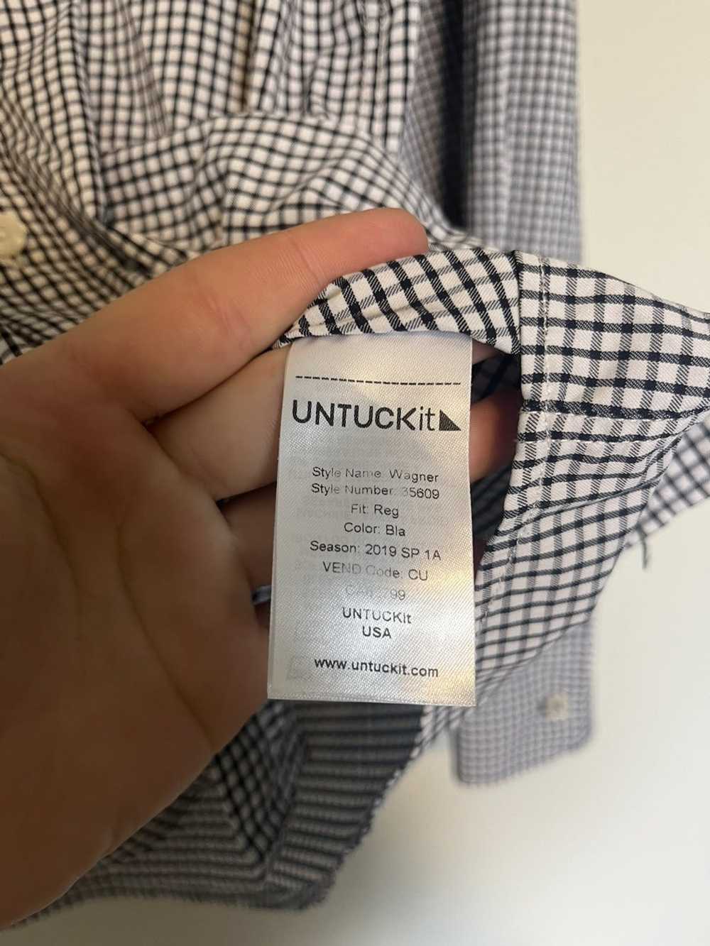 UNTUCKit Untuckit Men’s Black Check Long Sleeve S… - image 4