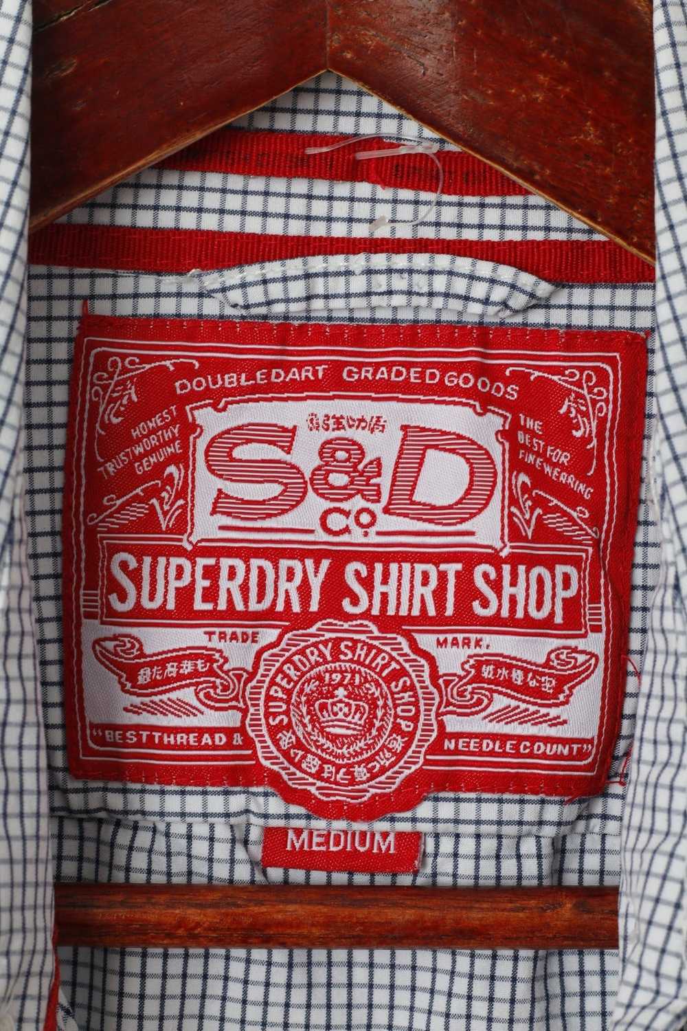 Superdry Superdry Men M (S) Casual Shirt Navy Whi… - image 4