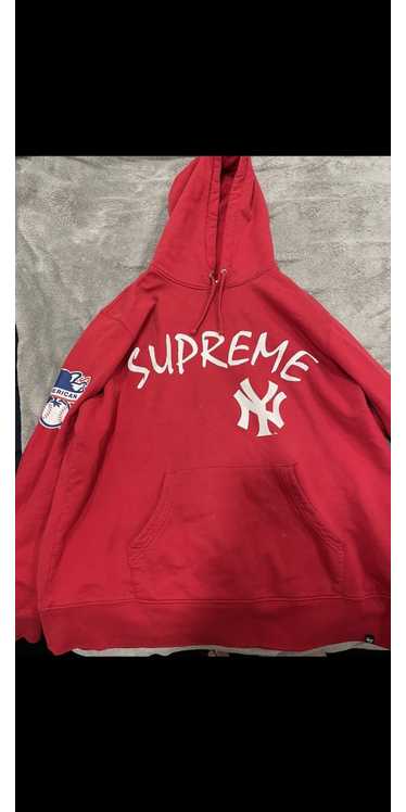 Supreme x New York Yankees Airbrush Hooded Sweatshirt White Size Large  Official