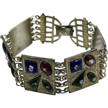 Vintage Enamel Panel Bracelet