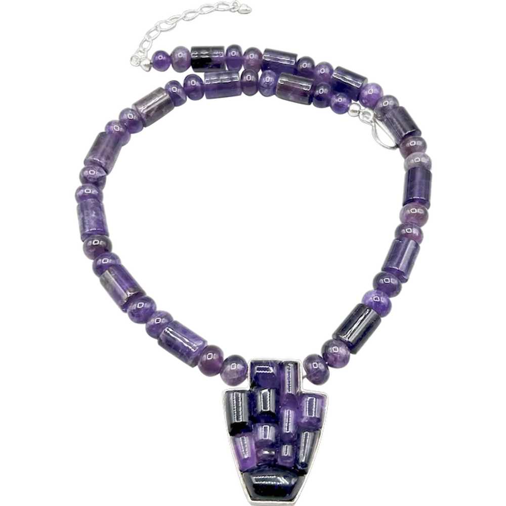 DTR Jay King Amethyst Necklace Sterling Silver Pe… - image 1