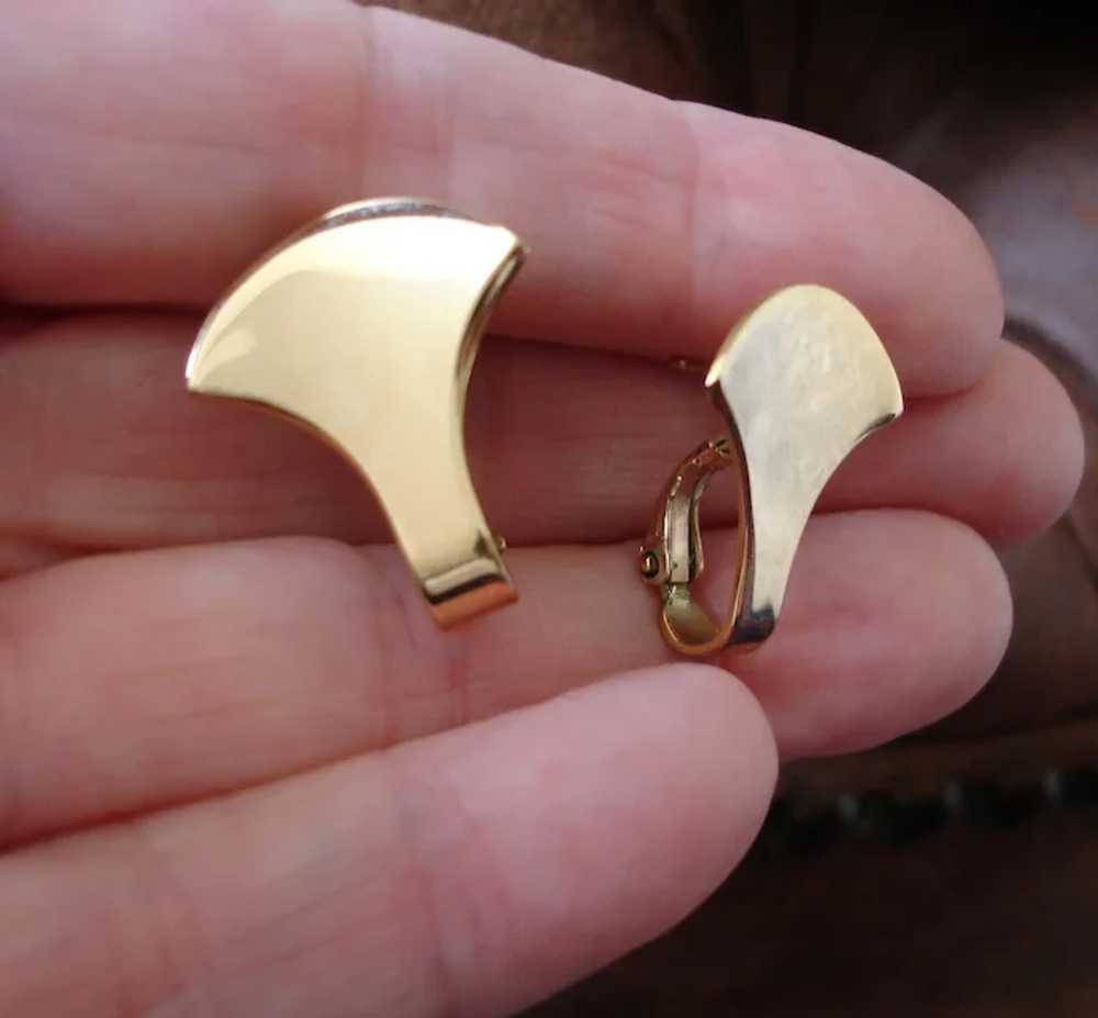 Gold Tone NAPIER Pierced Earrings - Post Pierced … - image 2