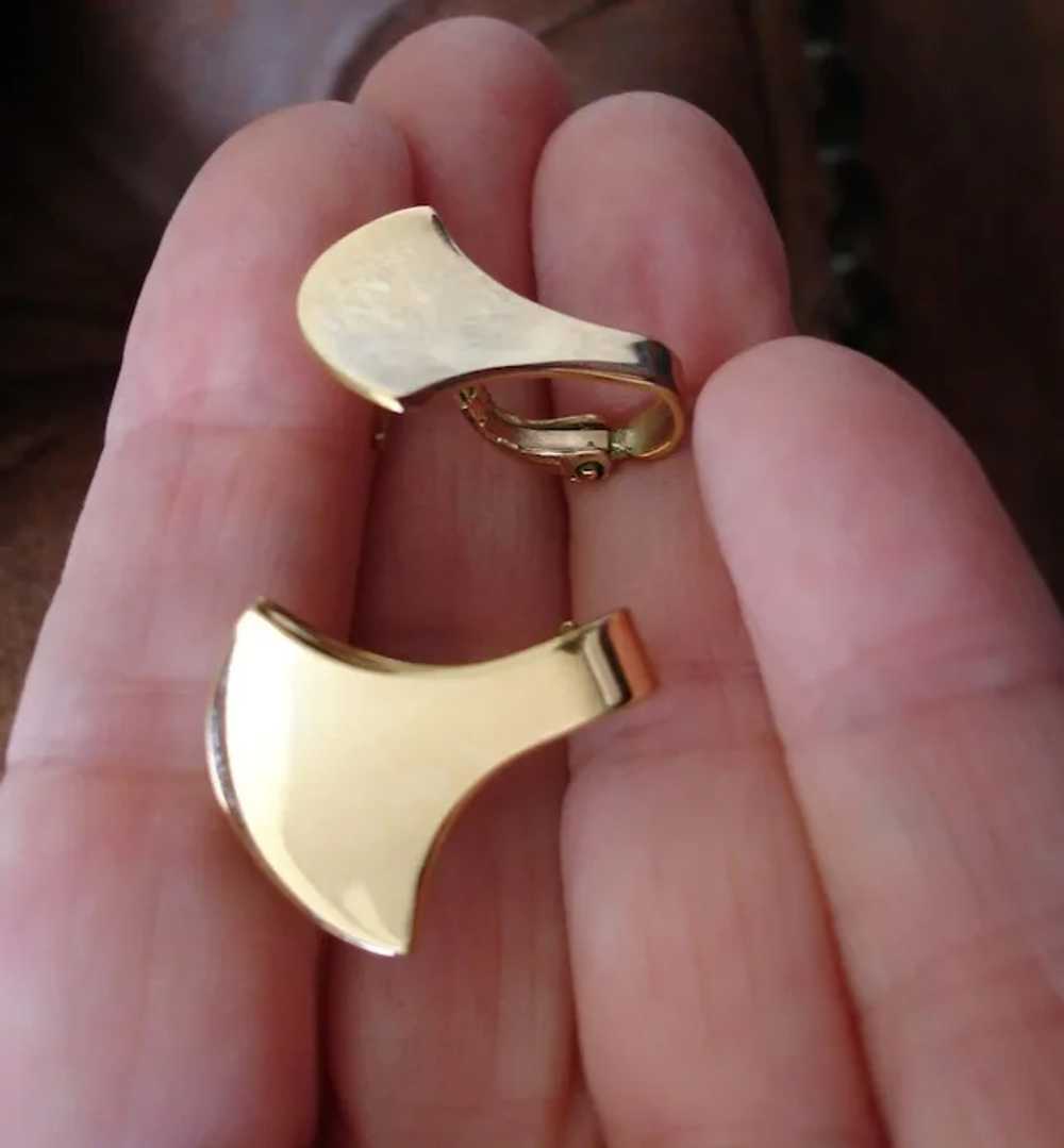 Gold Tone NAPIER Pierced Earrings - Post Pierced … - image 3