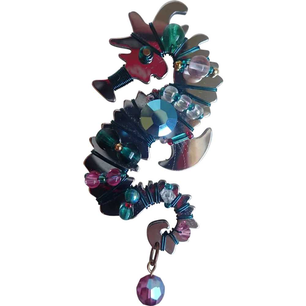 Vintage Liztech 1996 Seahorse Pin Brooch - image 1