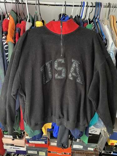 レア90s polo sport half zip fleece USA 星条旗 本当に 安いファッション - レア90s polo sport half zip fleece