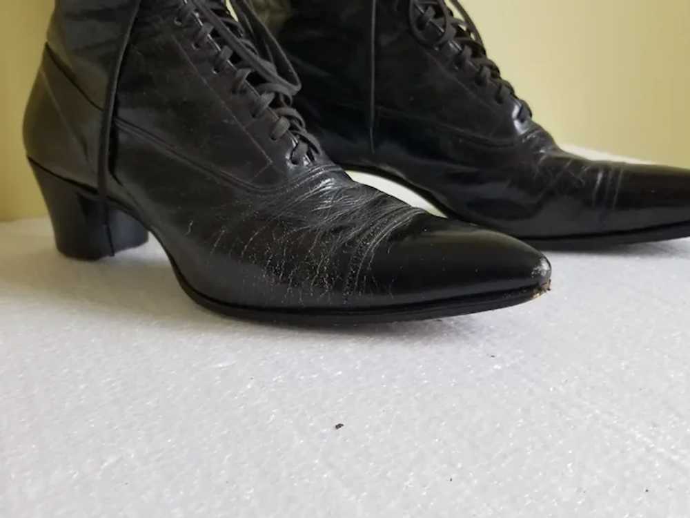 Gorgeous 1900's Ladies Black Leather Lace Up Boots - image 3