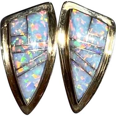 Opal and 14K Gold Earrings