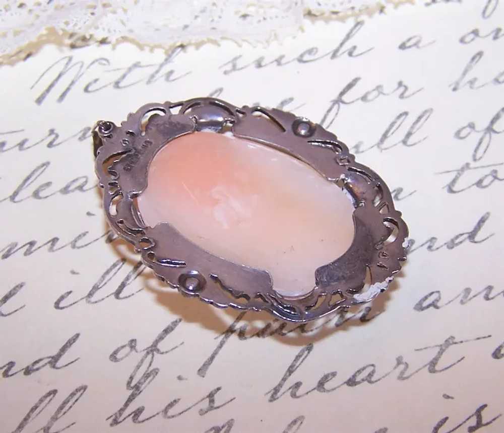 Victorian Revival Sterling Silver Shell Cameo Pen… - image 10