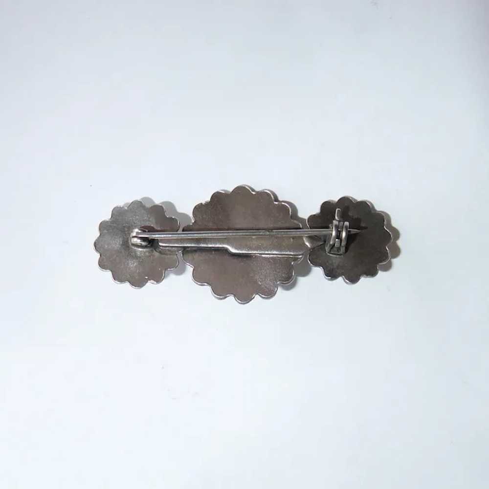 Native American Sterling Triple Dome Pin - image 9