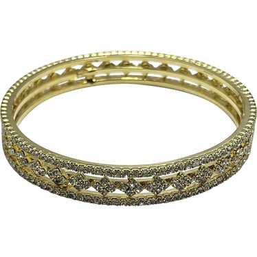 Vintage Gold Rhinestone Bangle Bracelet