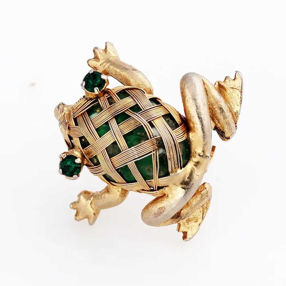 Kenneth J Lane KJL Pin – Fabulous Frog Figural - image 4