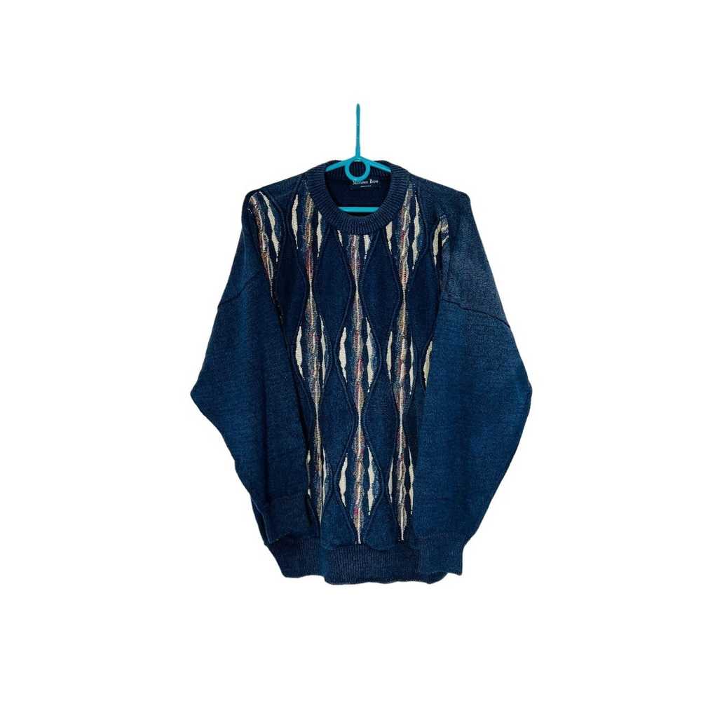 Made In Usa × Vintage Vintage sweater 90s blue co… - image 2