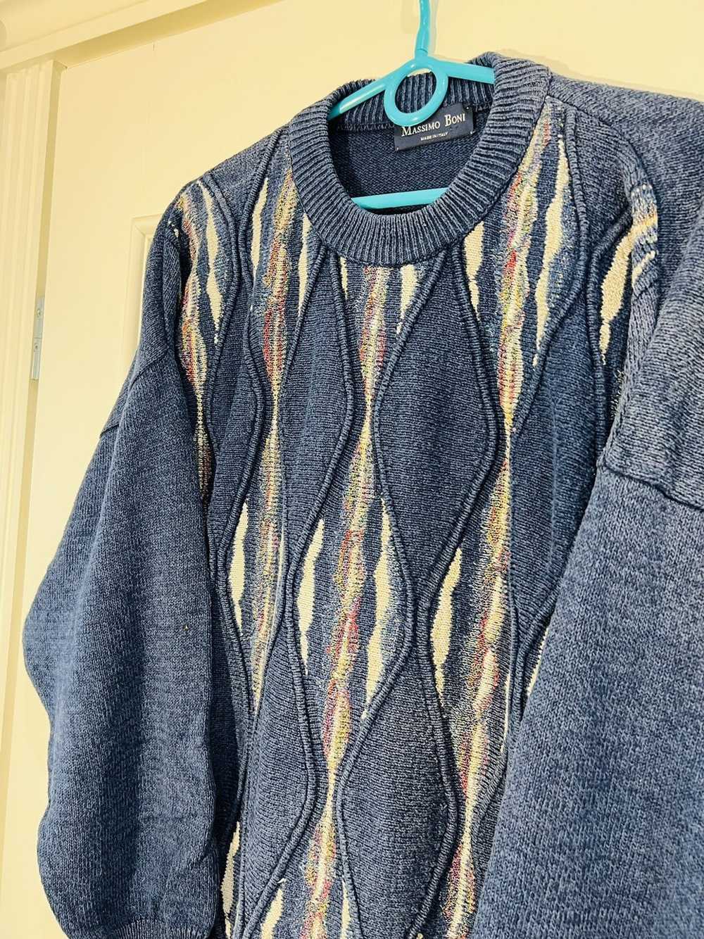 Made In Usa × Vintage Vintage sweater 90s blue co… - image 6