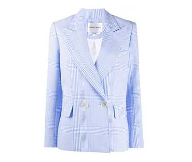 Carmen March Blue Checked Double Breasted Blazer - image 1