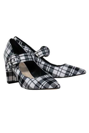 Marc Fisher - Black & White Plaid Mary-Jane Pumps 