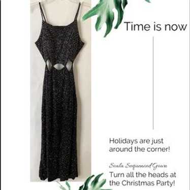 Scala Sequin Dress:Size Large, Split W/Back Out! … - image 1