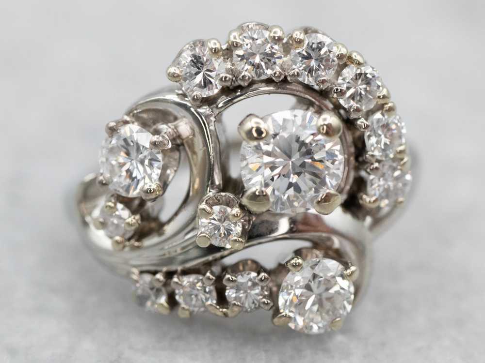 Stunning Diamond Cluster Engagement Ring - image 1
