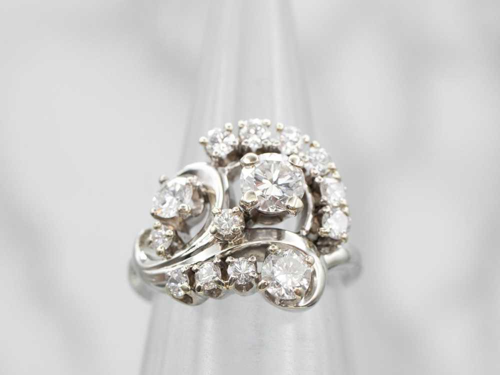 Stunning Diamond Cluster Engagement Ring - image 4