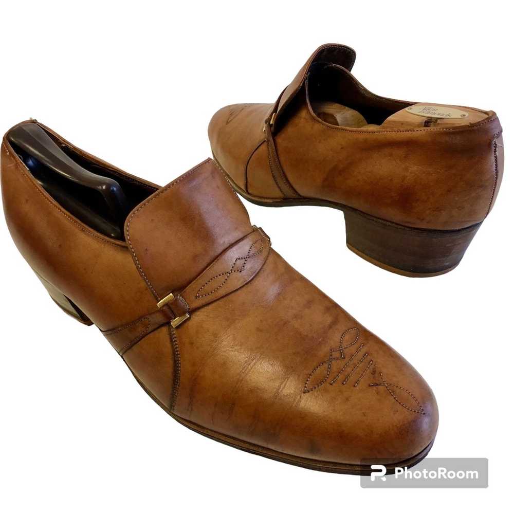 Florsheim 70's Florsheim DESIGNER COGNAC Leather … - image 2