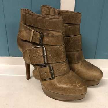 Vintage Gianni Bini distressed buckle booties with