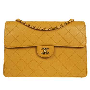 CHANEL Classic Flap Jumbo Shoulder Bag Beige Cavi… - image 1