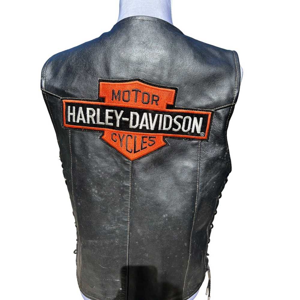 Streetwear Leather wear vest with Harley Davidson… - image 1