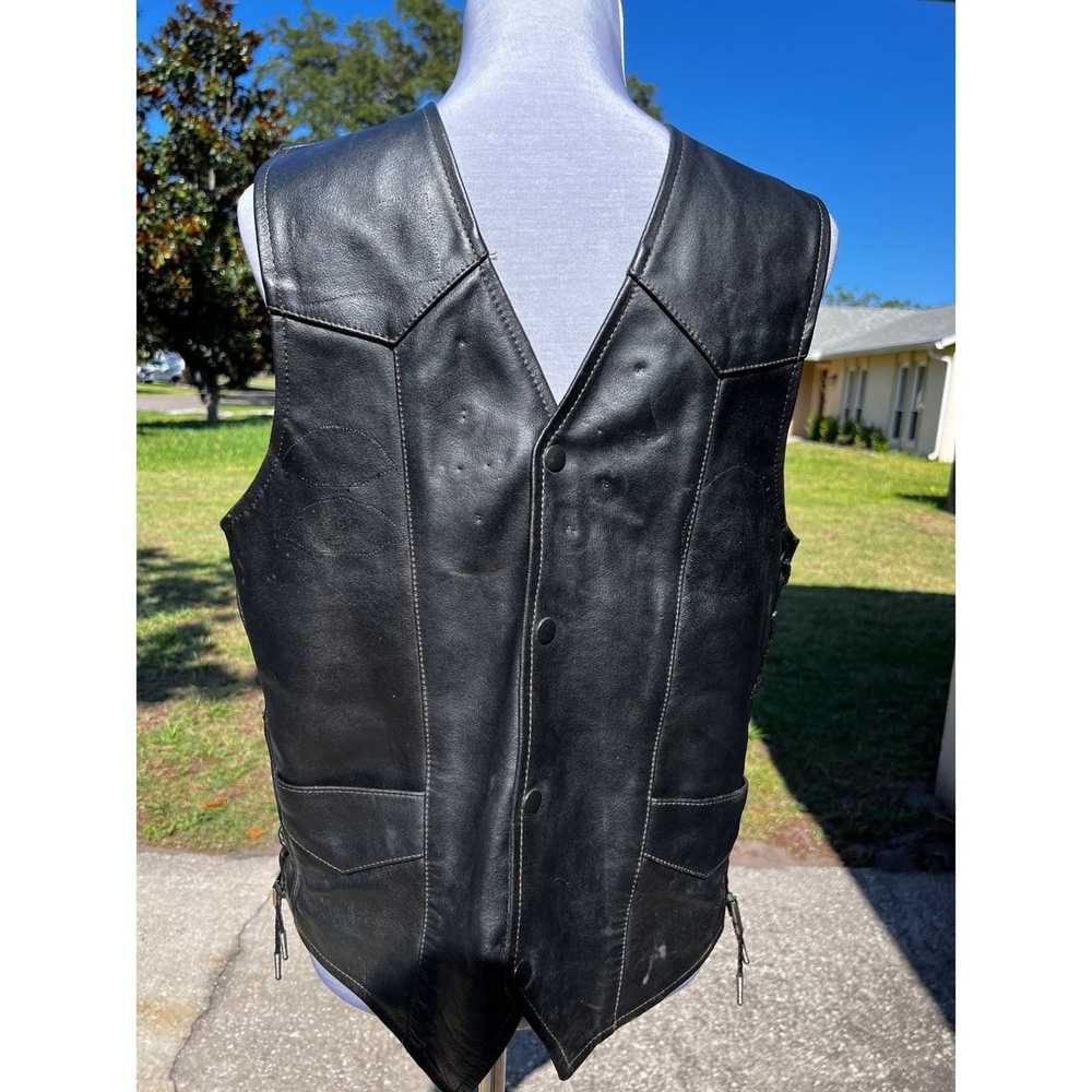 Streetwear Leather wear vest with Harley Davidson… - image 2