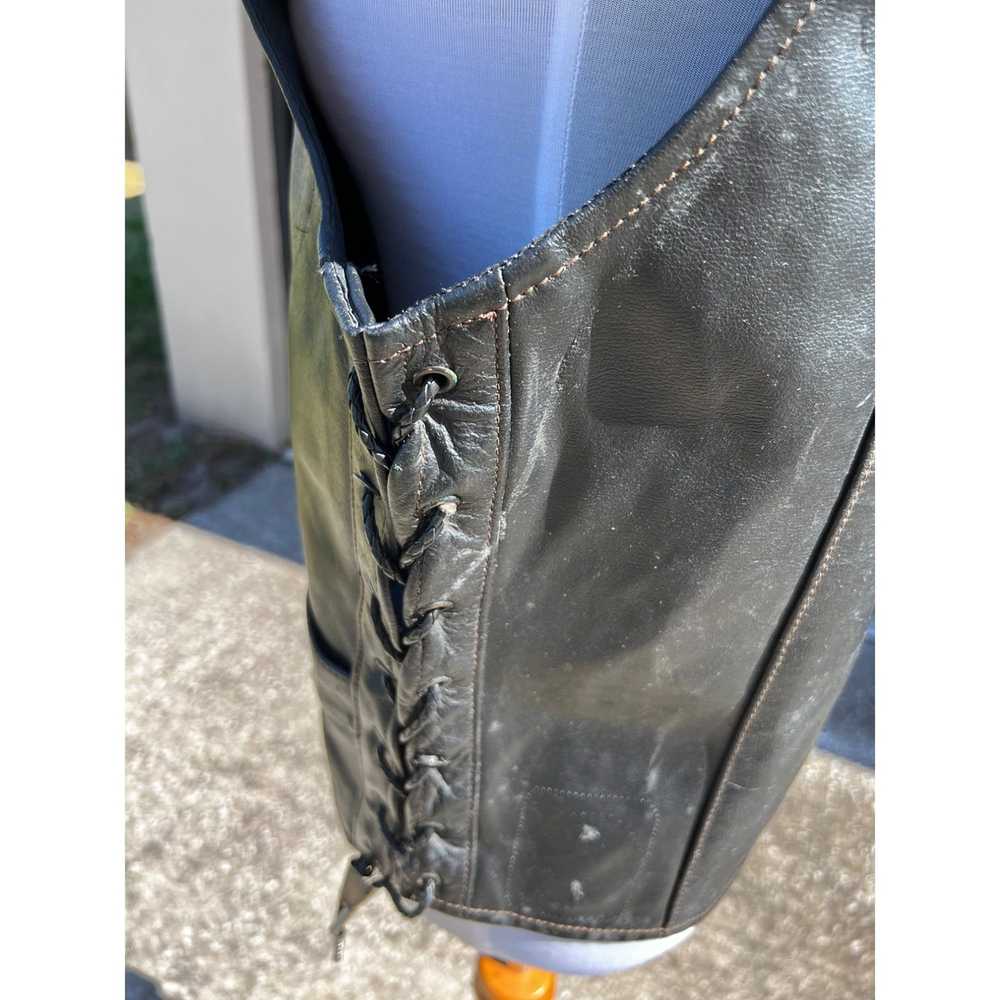 Streetwear Leather wear vest with Harley Davidson… - image 6