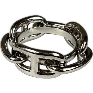 Hermes Hermes Silver Tone Ragate Chain Scarf Ring