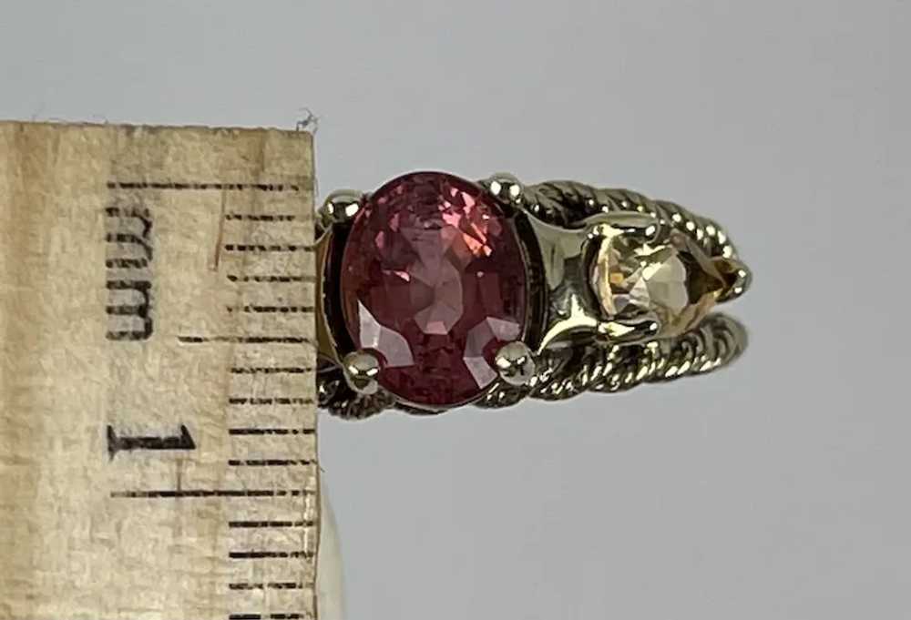 14k Pink Tourmaline & Citrine Ring, free resize - image 6