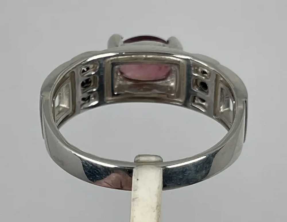 14k Pink Tourmaline & Diamonds Male Ring, free re… - image 4