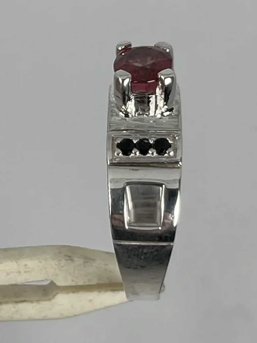 14k Pink Tourmaline & Diamonds Male Ring, free re… - image 6