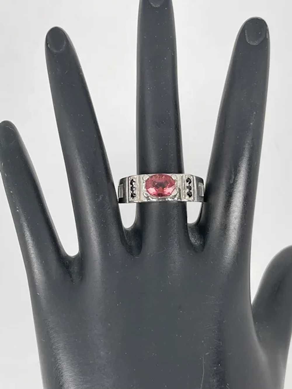 14k Pink Tourmaline & Diamonds Male Ring, free re… - image 8