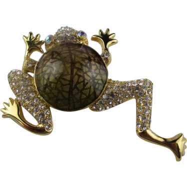 Gold Tone Frog With Enamelled Body by St. John Je… - image 1