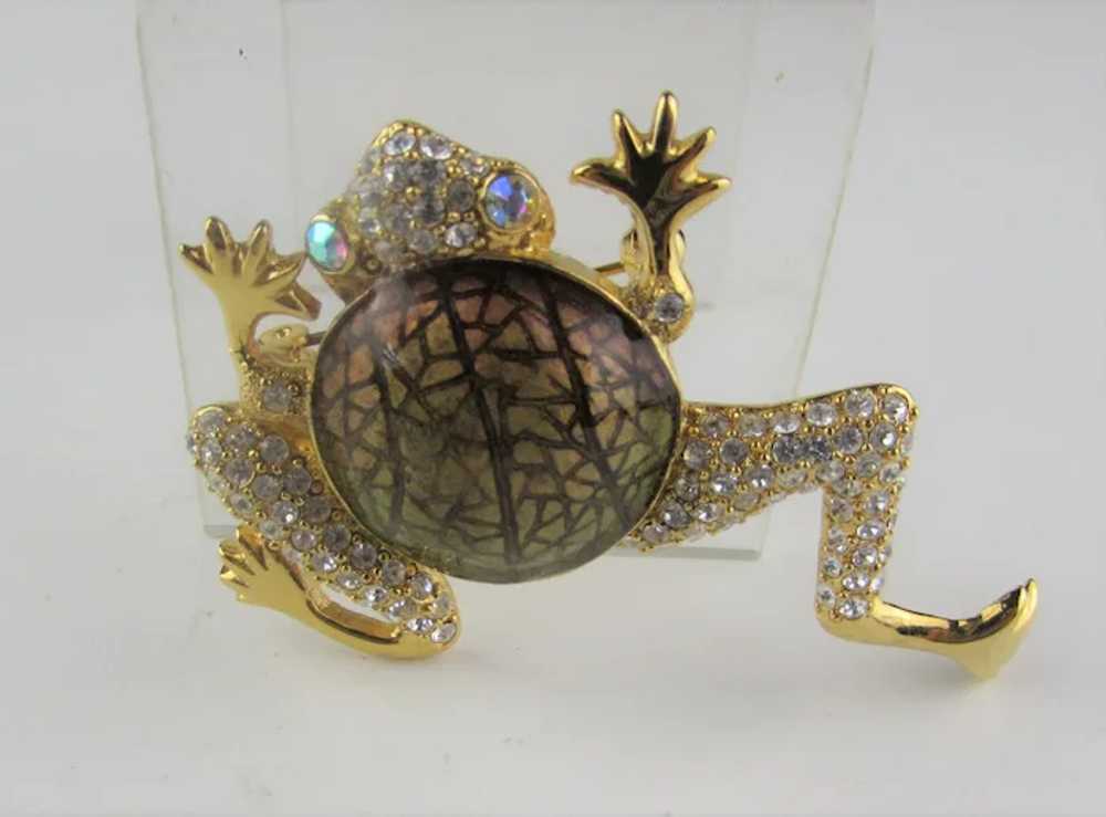 Gold Tone Frog With Enamelled Body by St. John Je… - image 2