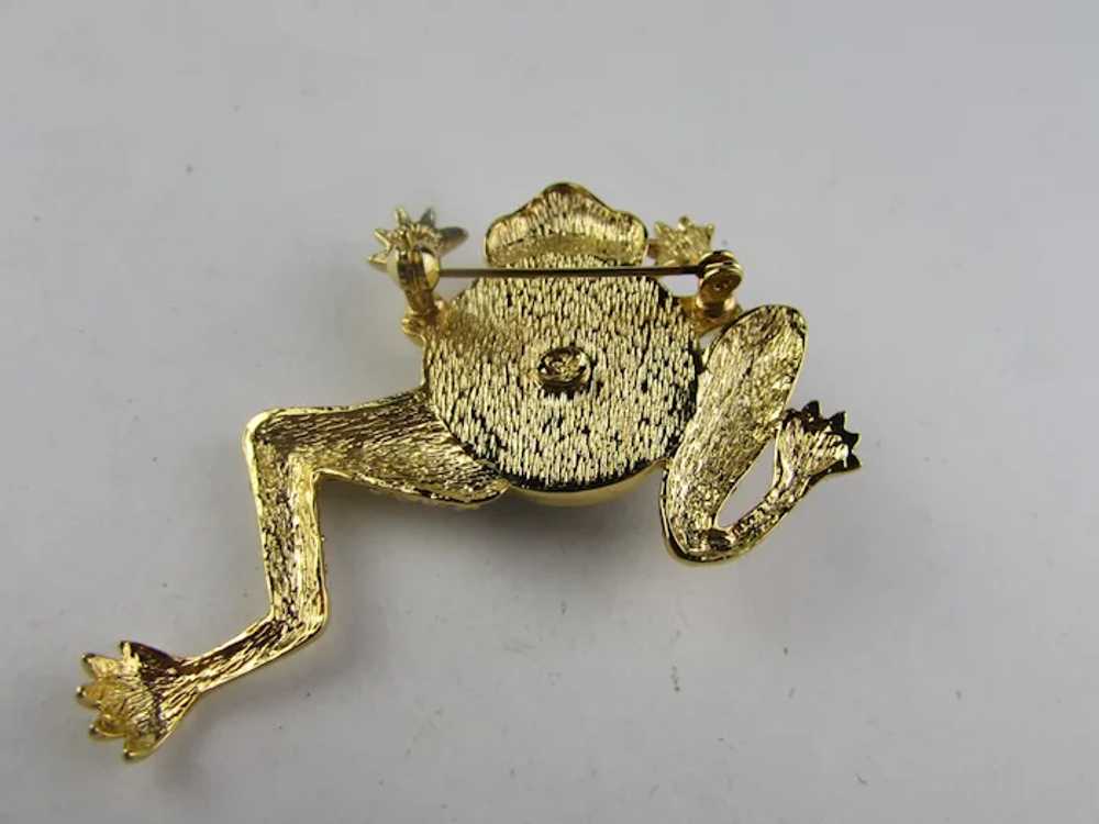 Gold Tone Frog With Enamelled Body by St. John Je… - image 3