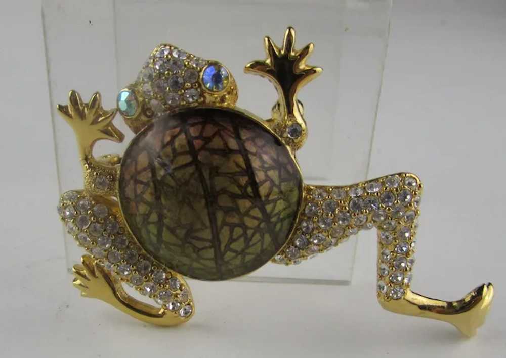 Gold Tone Frog With Enamelled Body by St. John Je… - image 4