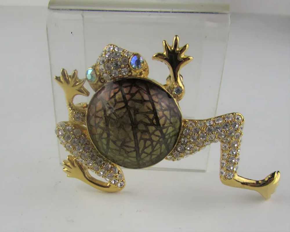 Gold Tone Frog With Enamelled Body by St. John Je… - image 6